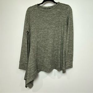 Diane Gilman DG2 Women's Green Asymmetrical Long Sleeve Sweater Sz Large New NWT